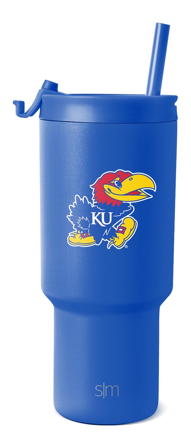 Vaso Simple Modern Con Licencia Oficial De Los Kansas Jayhawks De 900 Ml - Venta Internacional.