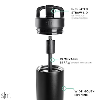Foto 2 | Botella De Agua Simple Modern Mesa De 700 Ml Con Tapa Con Pajita, Color Negro Medianoche - Venta Internacional.