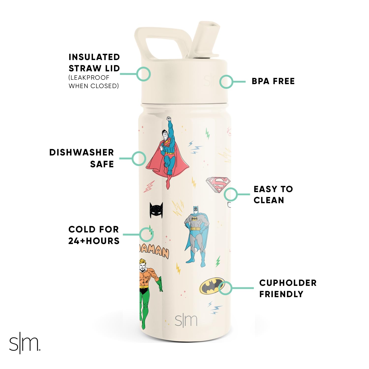 Foto 5 pulgar | Botella De Agua Simple Modern Dc Comics Superhero Kids, 500 Ml - Venta Internacional.