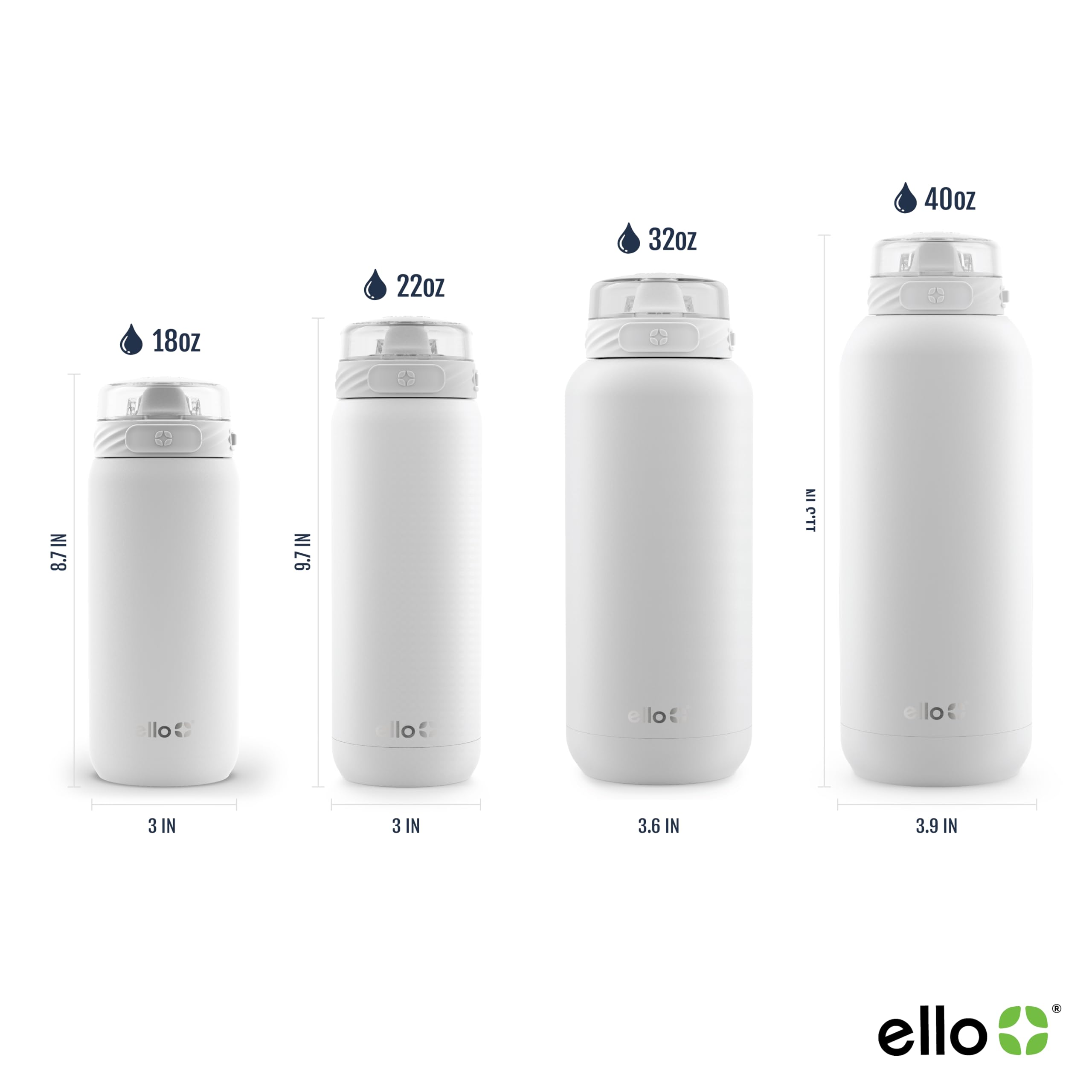 Foto 4 pulgar | Botella De Agua Ello Cooper 946ml De Acero Inoxidable Blanca - Venta Internacional.