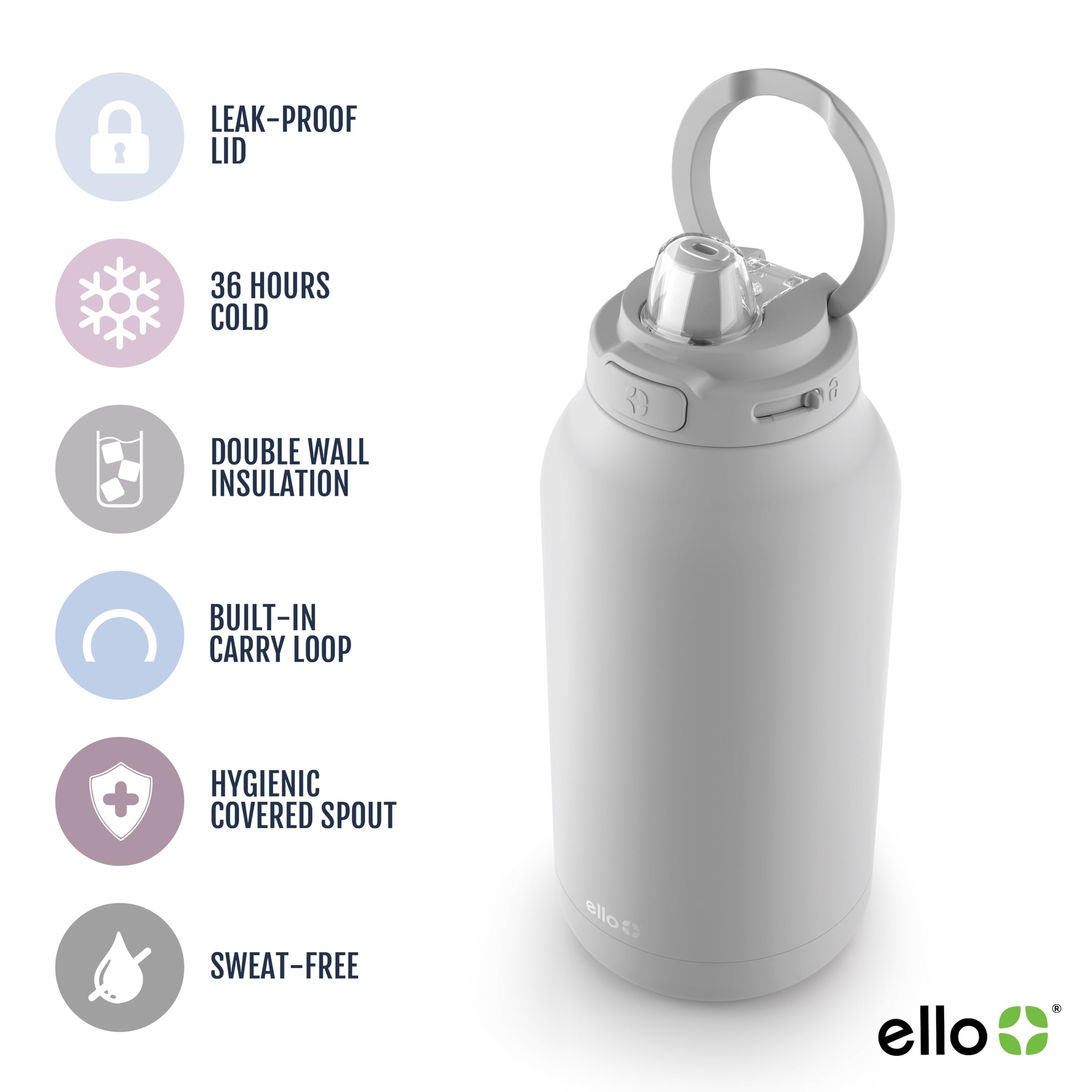 Foto 2 | Jarra De Acero Inoxidable Con Aislamiento Al Vacío Ello Hydra 1,9 L, Color Gris - Venta Internacional.