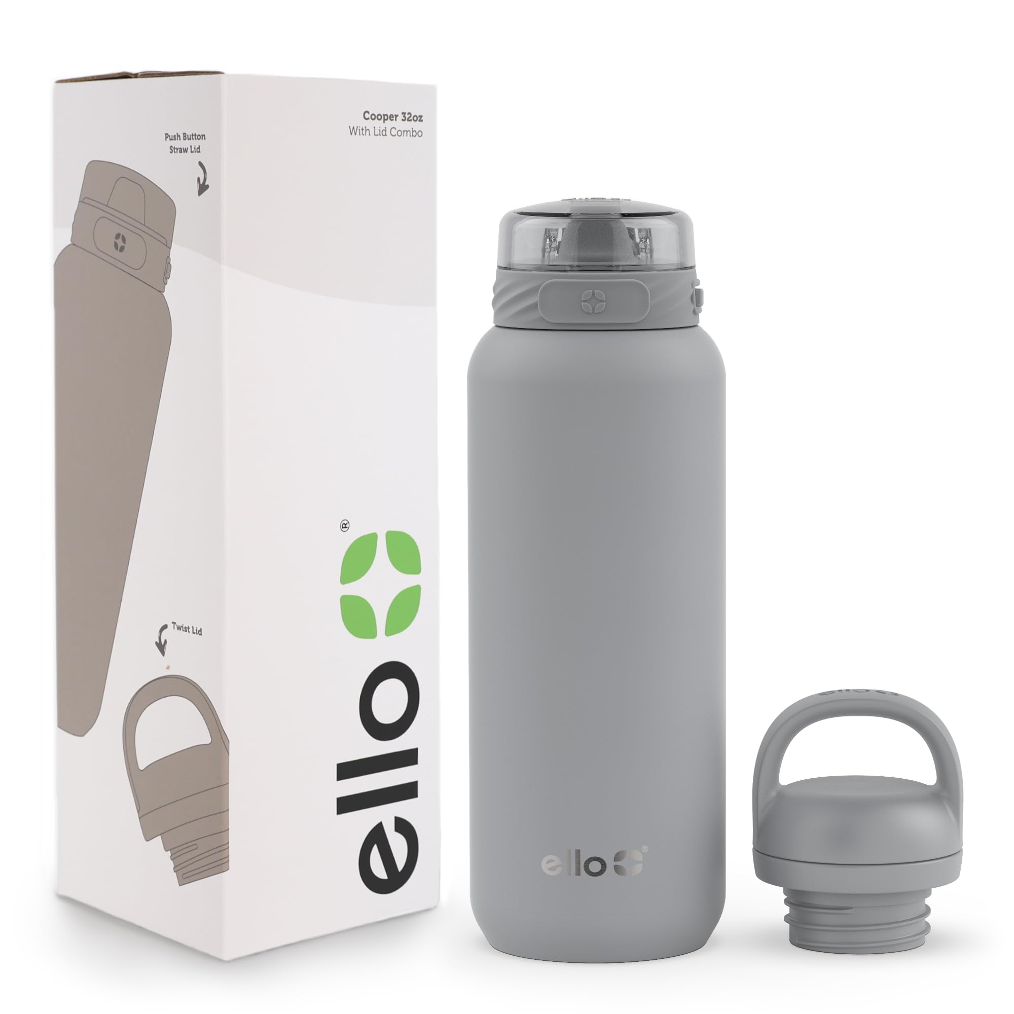 Botella De Agua Ello Cooper 946ml De Acero Inoxidable Gris - Venta Internacional.
