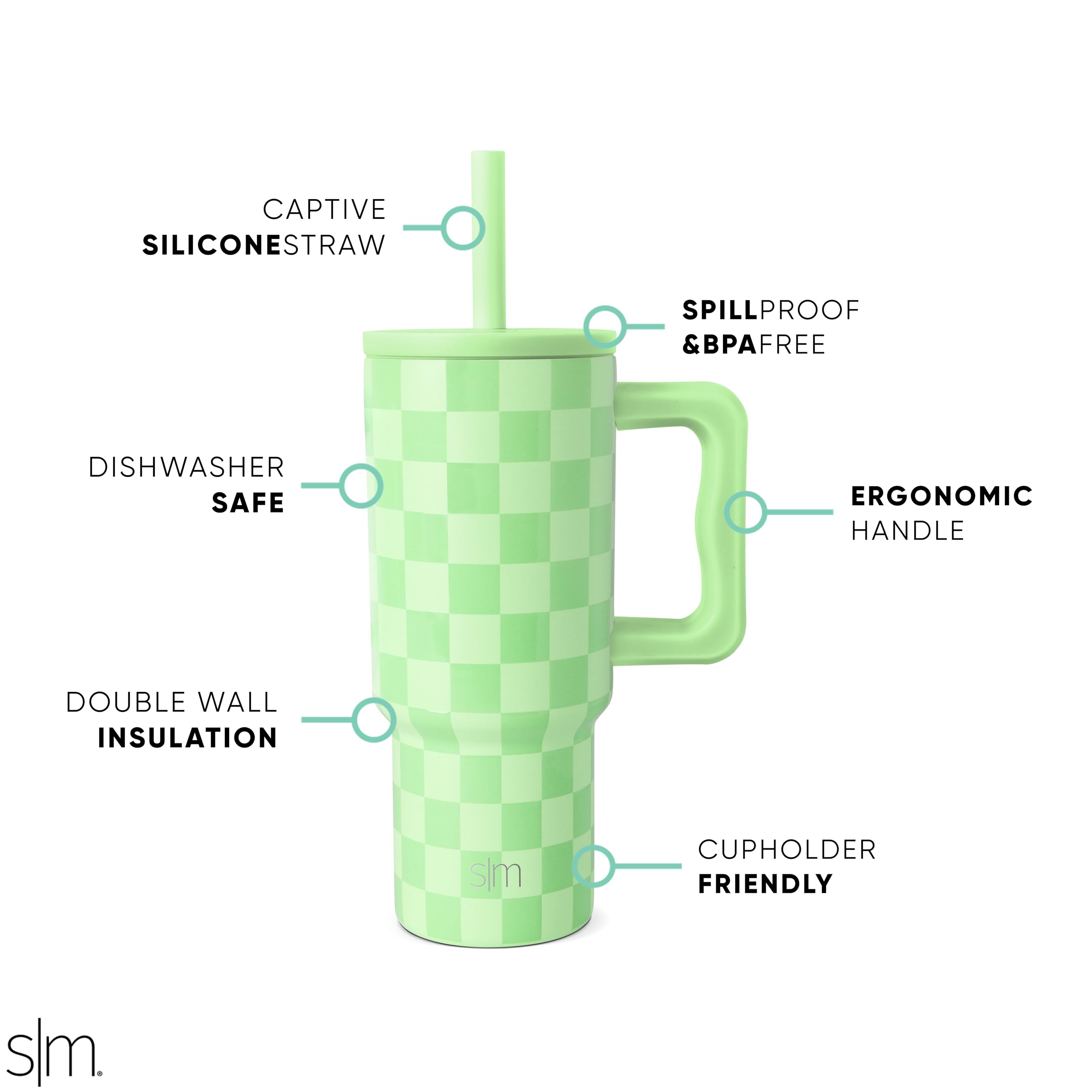 Foto 3 pulgar | Vaso Simple Modern Kids Trek Lime Checkmate 700 Ml - Venta Internacional.