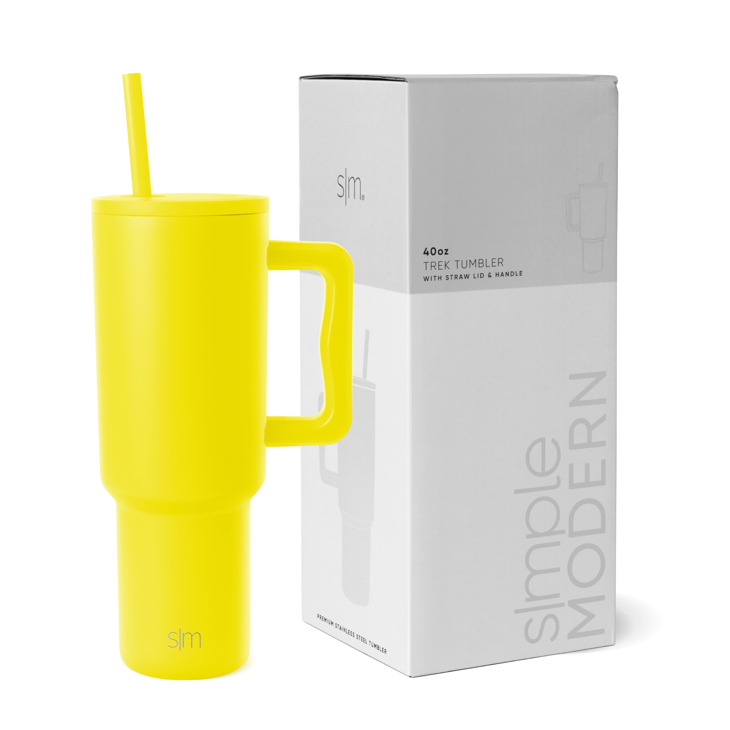 Vaso Simple Modern Trek De 1,2 Litros Con Asa Y Tapa Tipo Pajita Canary - Venta Internacional.