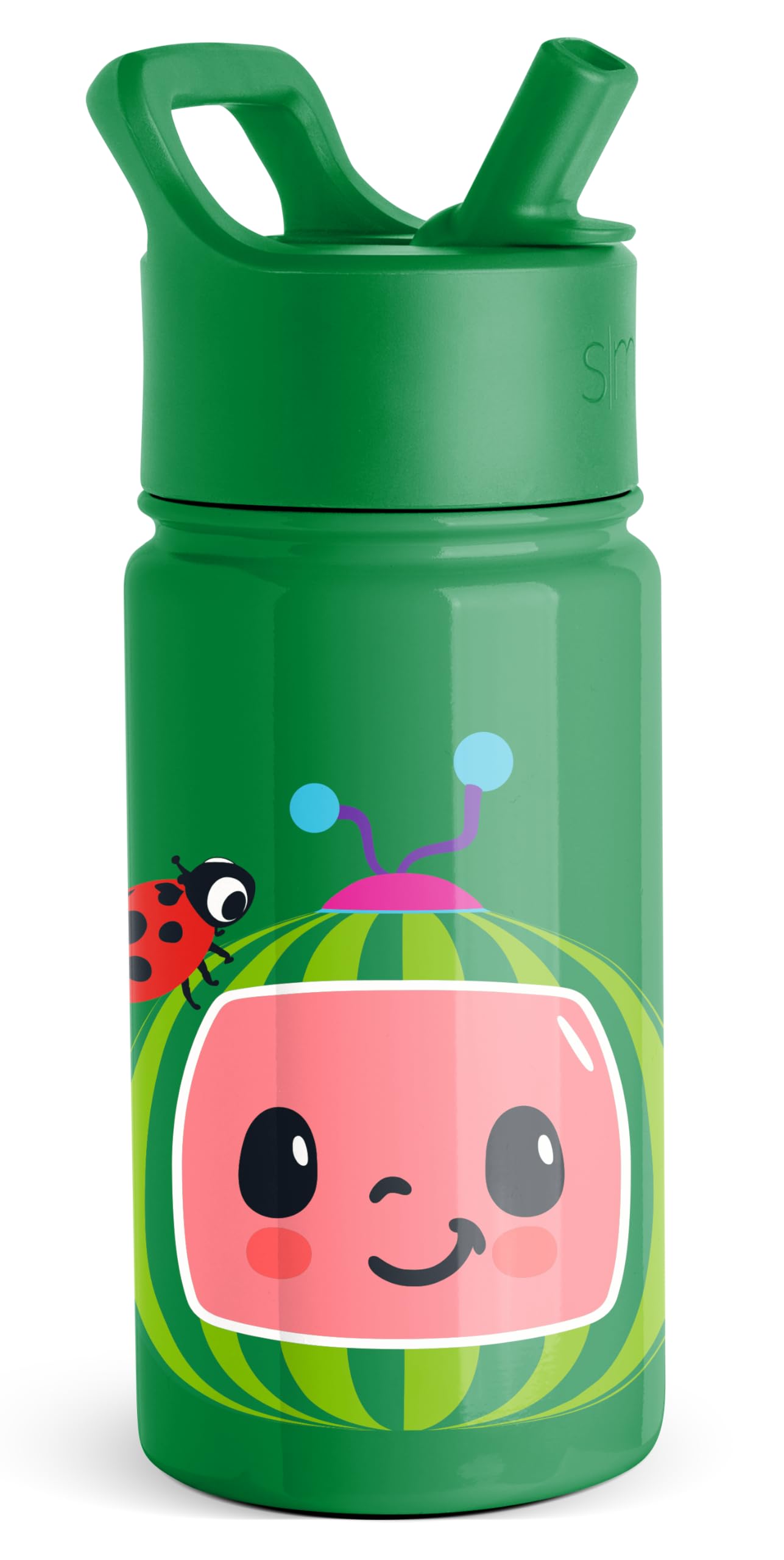 Foto 2 pulgar | Botella De Agua Simple Y Moderna Cocomelon Kids De 400 Ml Con Tapa De Pajita - Venta Internacional.