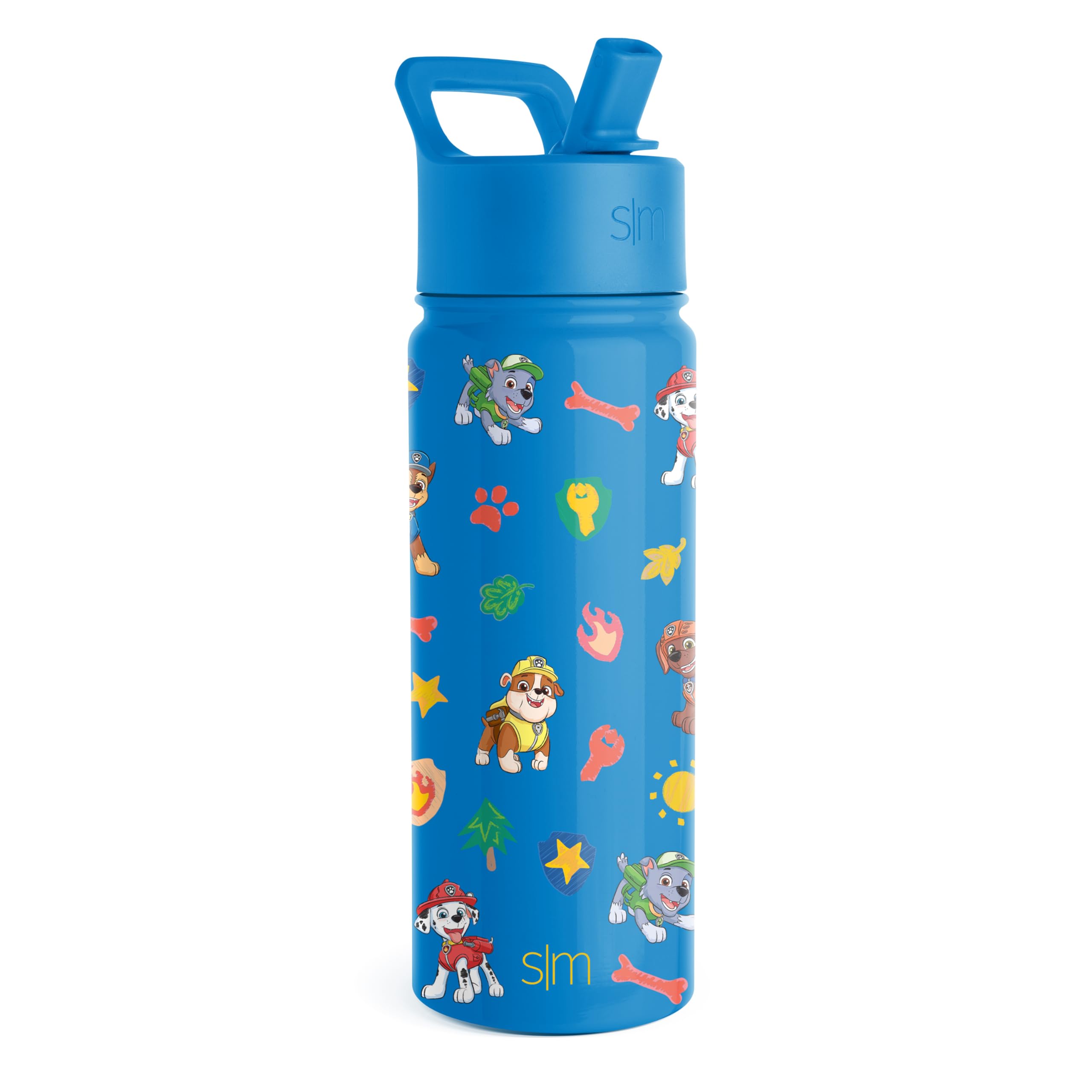 Botella De Agua Simple Modern Paw Patrol Kids De 530 Ml Con Pajita - Venta Internacional.