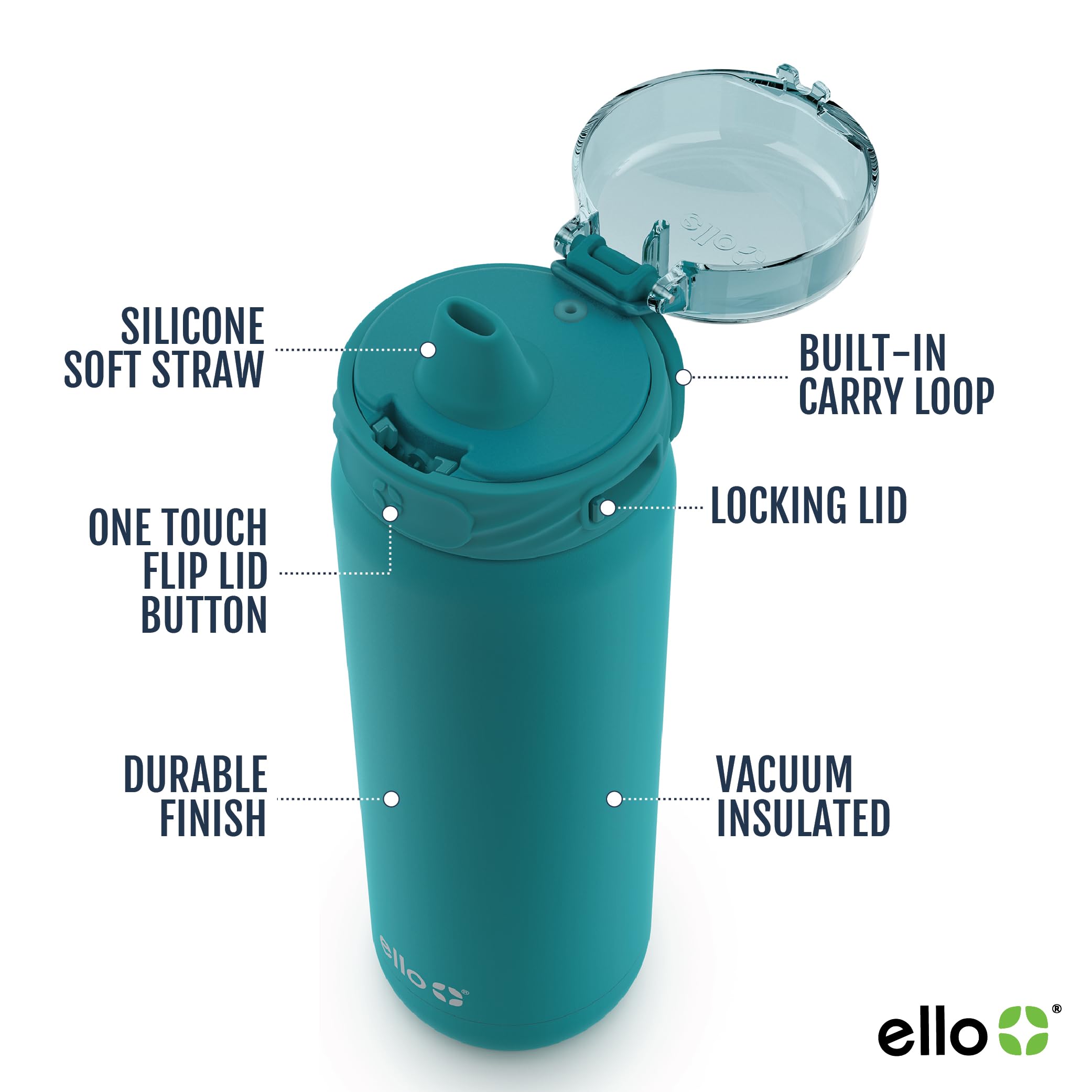 Foto 4 pulgar | Botella De Agua Ello Cooper 1.2 L De Acero Inoxidable Con Pajita Antigua - Venta Internacional.