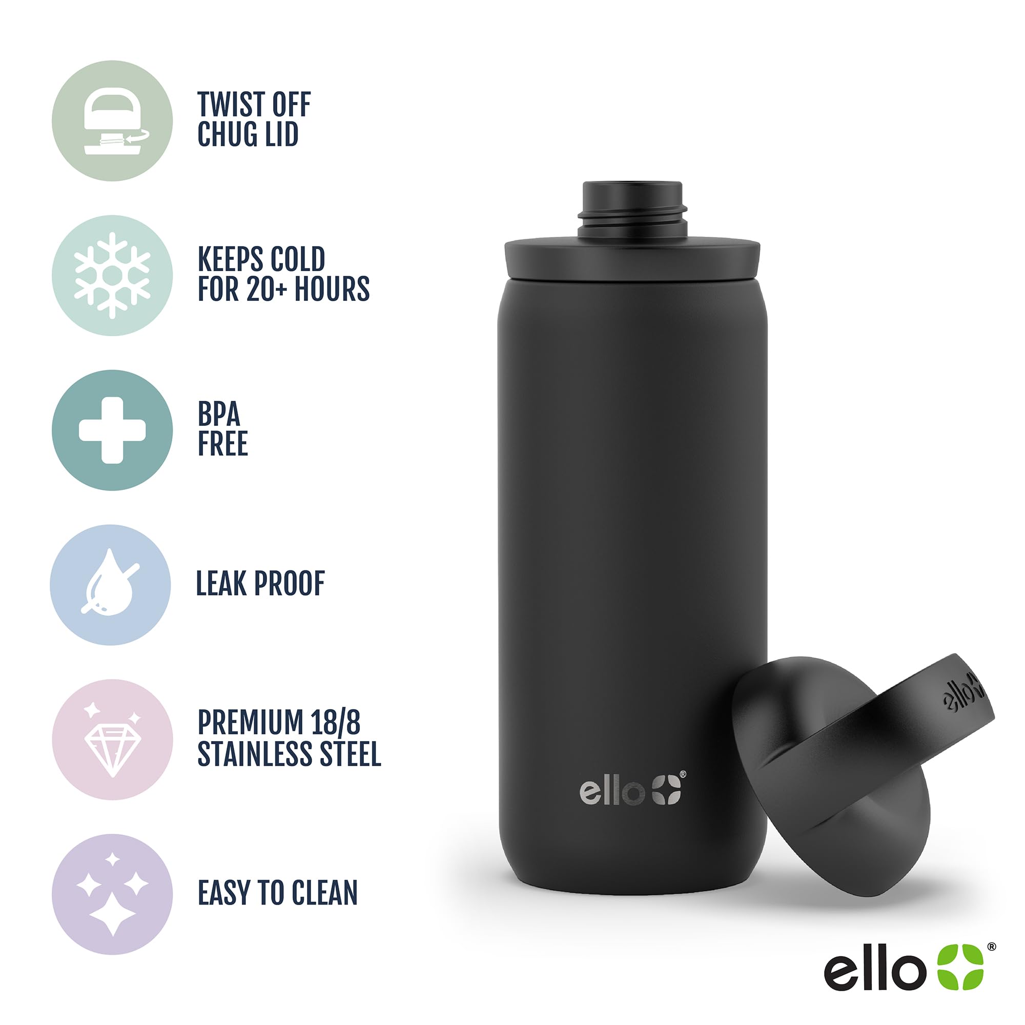 Foto 4 pulgar | Botella De Agua Ello Cooper Twist Kids 530 Ml De Acero Inoxidable - Venta Internacional.