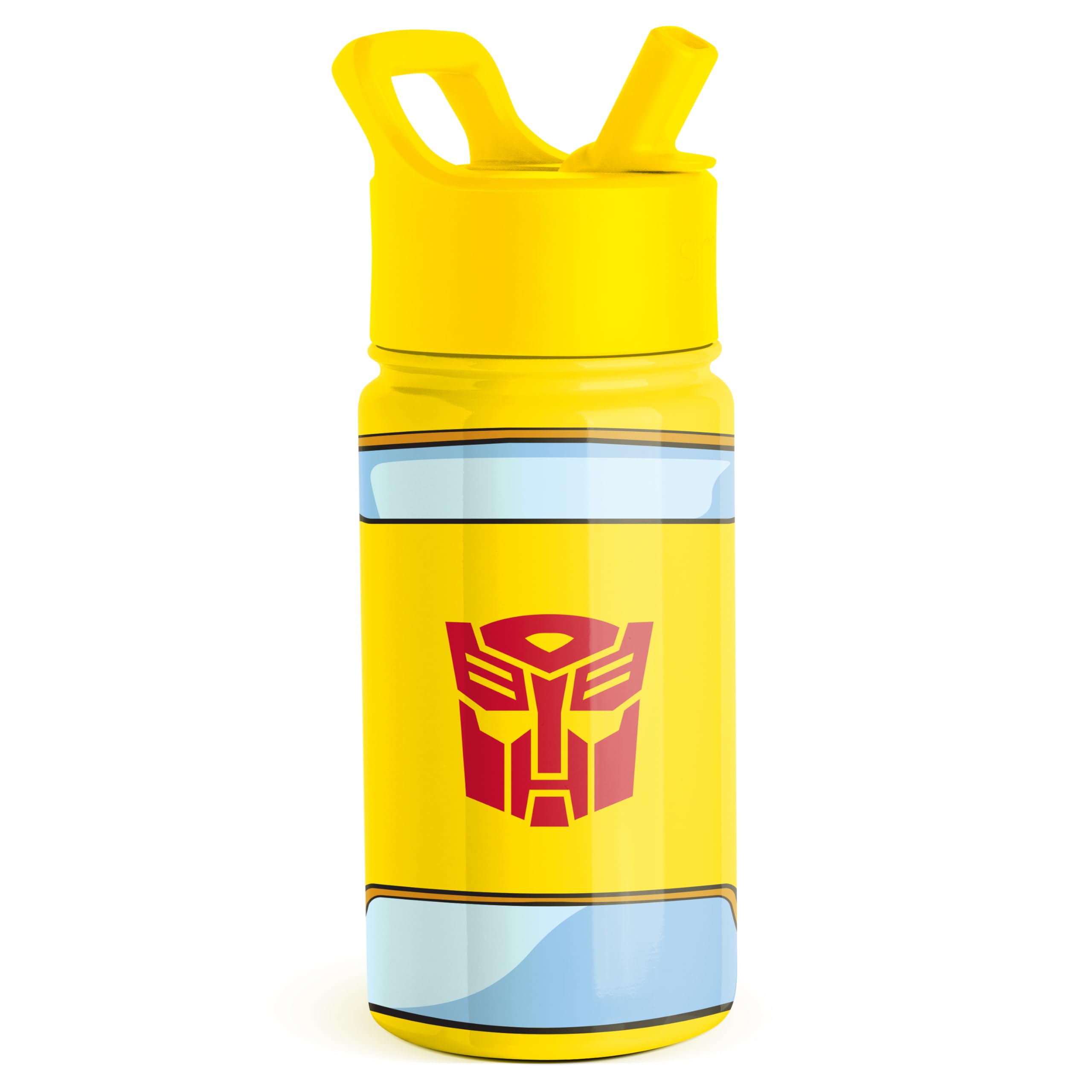 Foto 2 pulgar | Botella De Agua Simple Modern Transformers Kids 414 Ml Con Pajita - Venta Internacional.