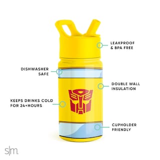 Foto 2 | Botella De Agua Simple Modern Transformers Kids 414 Ml Con Pajita - Venta Internacional.