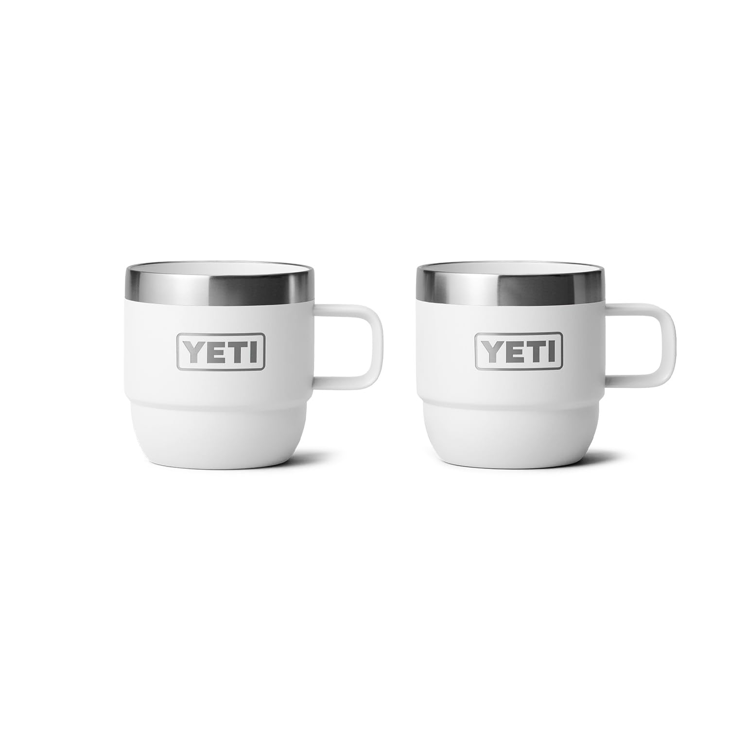 Taza Yeti Rambler Apilable De Acero Inoxidable De 180 Ml, 2 Unidades, Color Blanco - Venta Internacional.