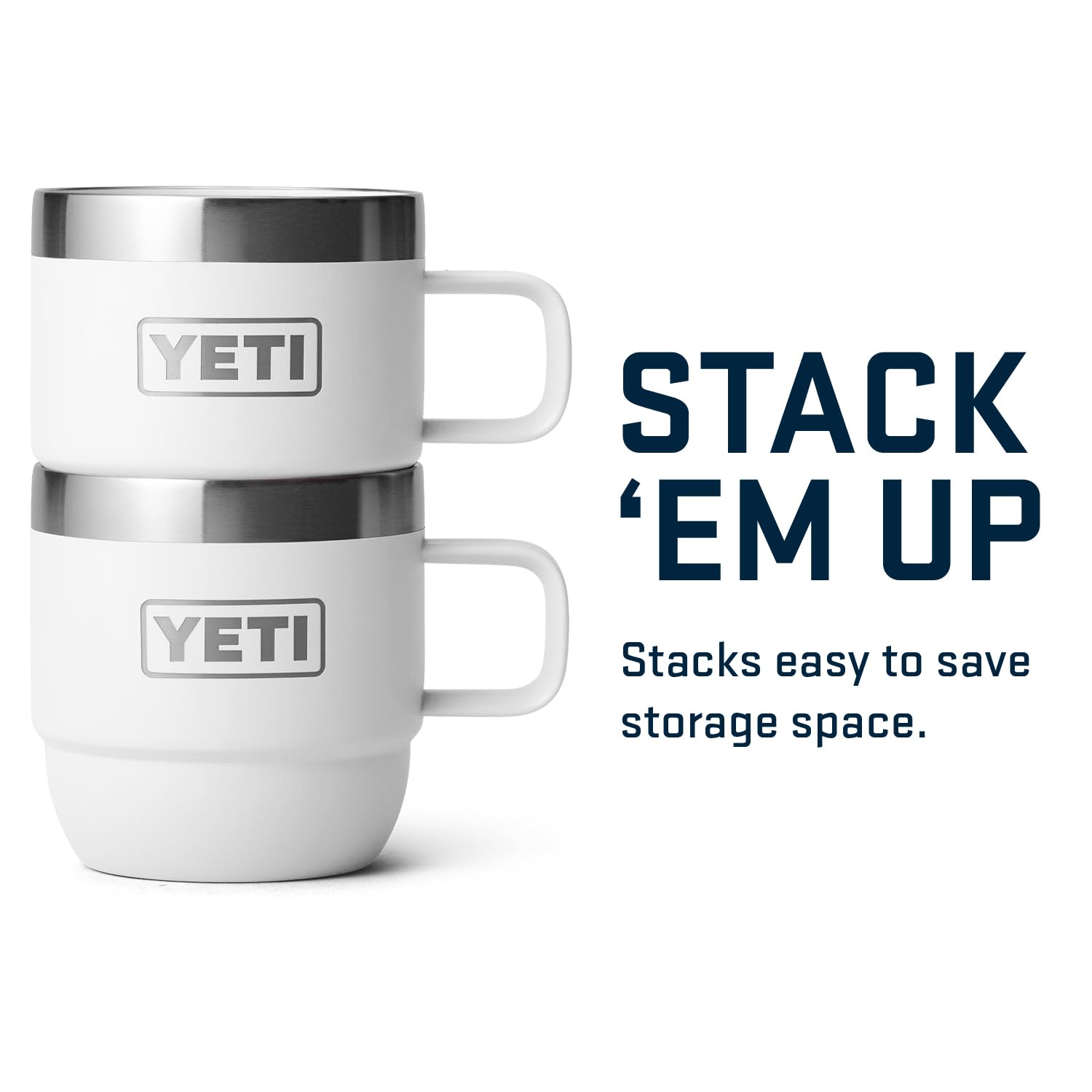 Foto 6 pulgar | Taza Yeti Rambler Apilable De Acero Inoxidable De 180 Ml, 2 Unidades, Color Blanco - Venta Internacional.