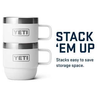 Foto 5 | Taza Yeti Rambler Apilable De Acero Inoxidable De 180 Ml, 2 Unidades, Color Blanco - Venta Internacional.