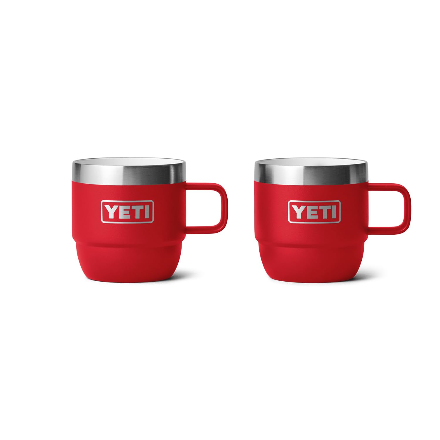 Taza Yeti Rambler Apilable De Acero Inoxidable De 180 Ml, 2 Unidades, Color Rojo - Venta Internacional.