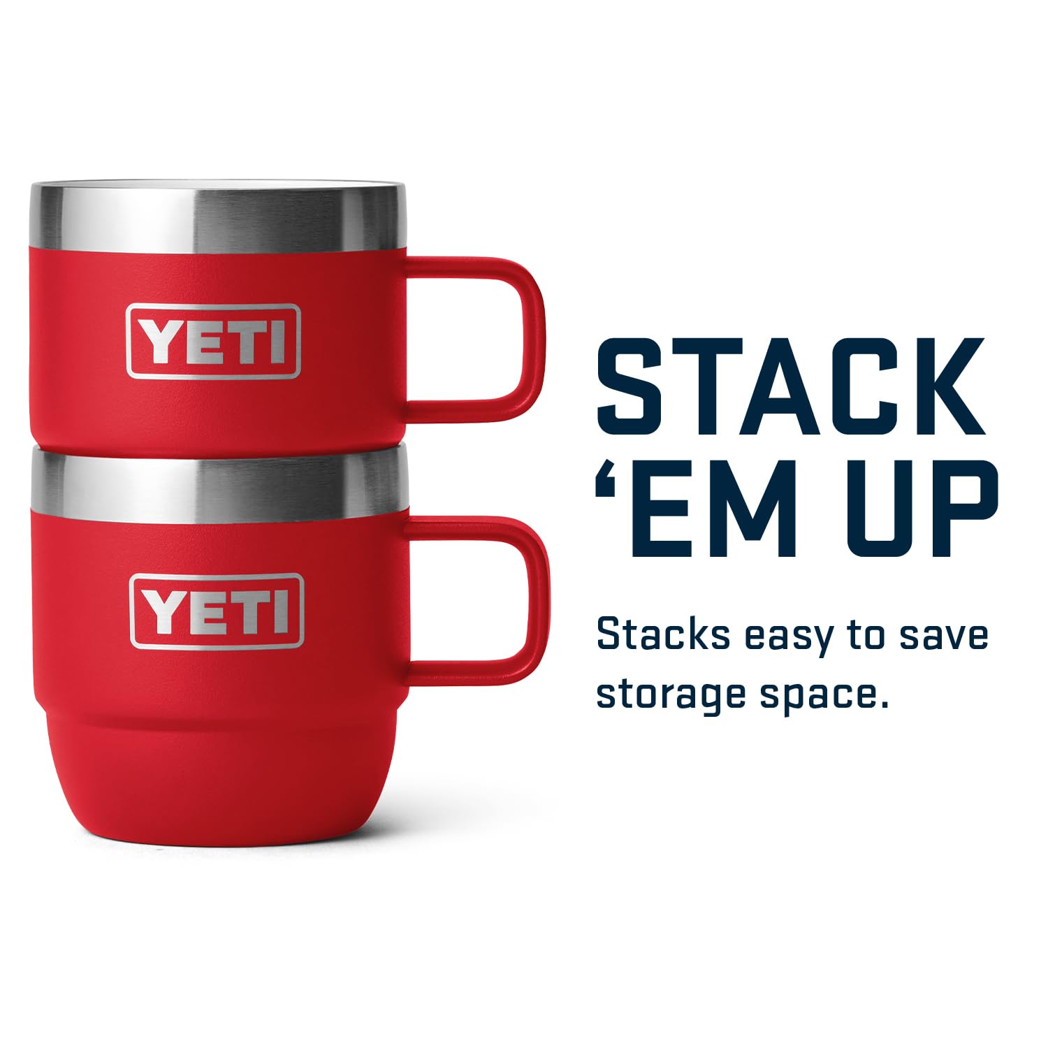 Foto 6 pulgar | Taza Yeti Rambler Apilable De Acero Inoxidable De 180 Ml, 2 Unidades, Color Rojo - Venta Internacional.