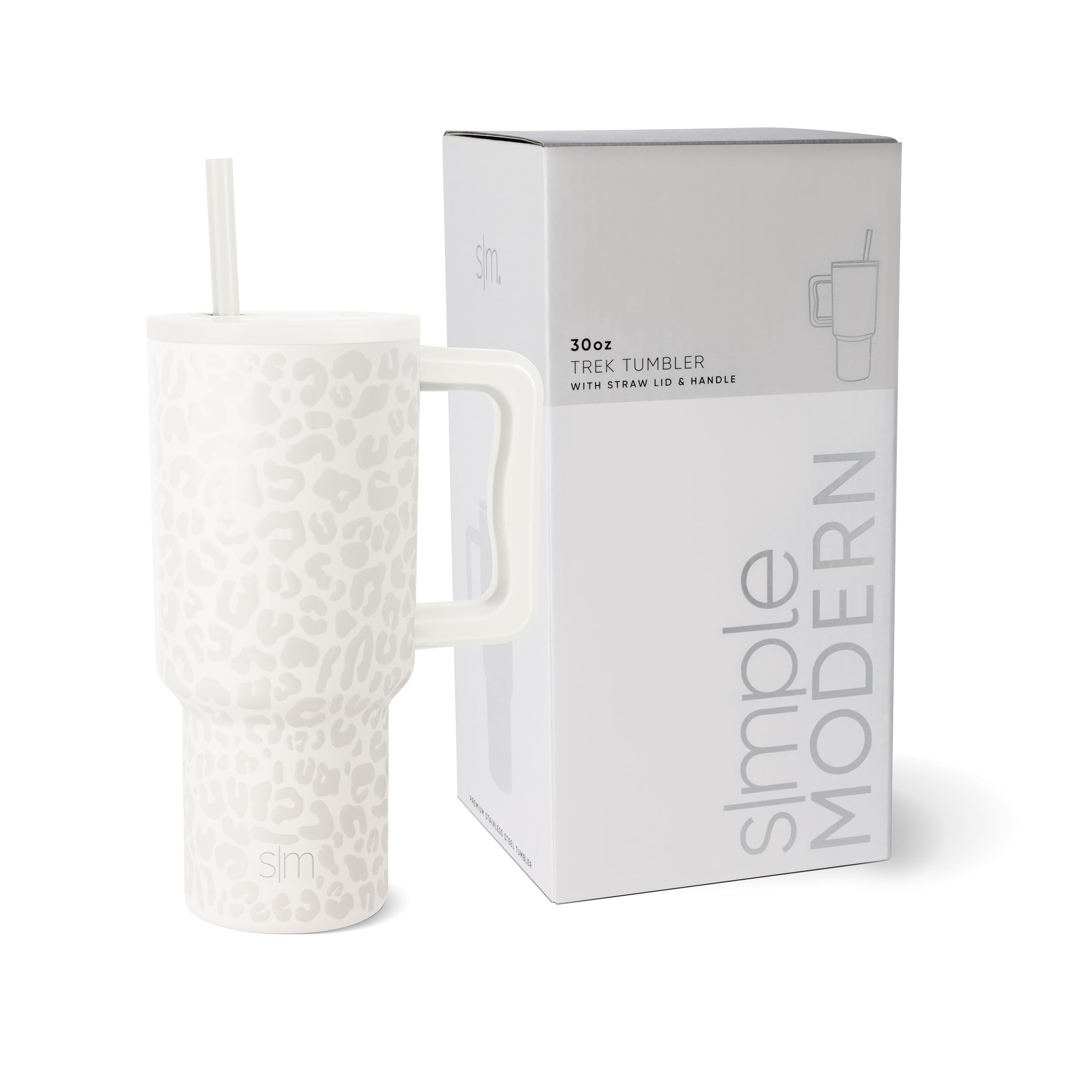 Vaso Simple Modern Trek De 900 Ml Con Asa Y Tapa Con Pajita De Acero - Venta Internacional.