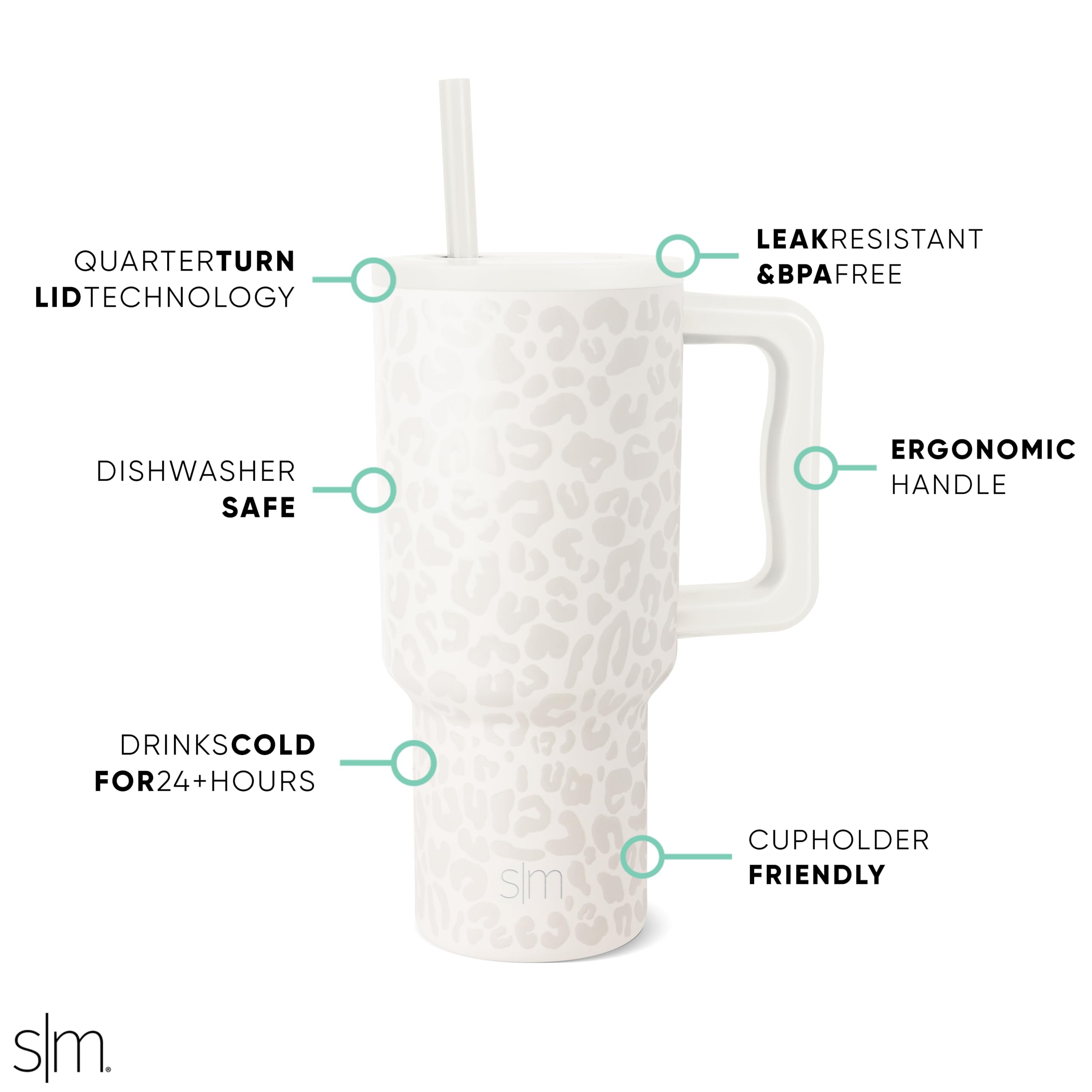 Foto 3 pulgar | Vaso Simple Modern Trek De 900 Ml Con Asa Y Tapa Con Pajita De Acero - Venta Internacional.