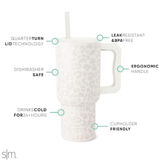 Foto 2 | Vaso Simple Modern Trek De 900 Ml Con Asa Y Tapa Con Pajita De Acero - Venta Internacional.