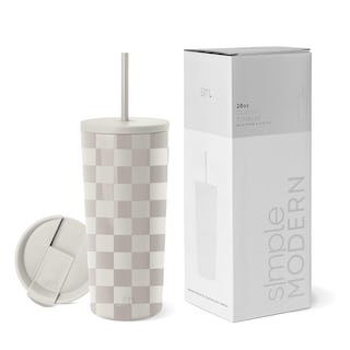 Foto 1 | Vaso Aislante Simple Modern Checkmate De Acero Inoxidable De 590 Ml - Venta Internacional.