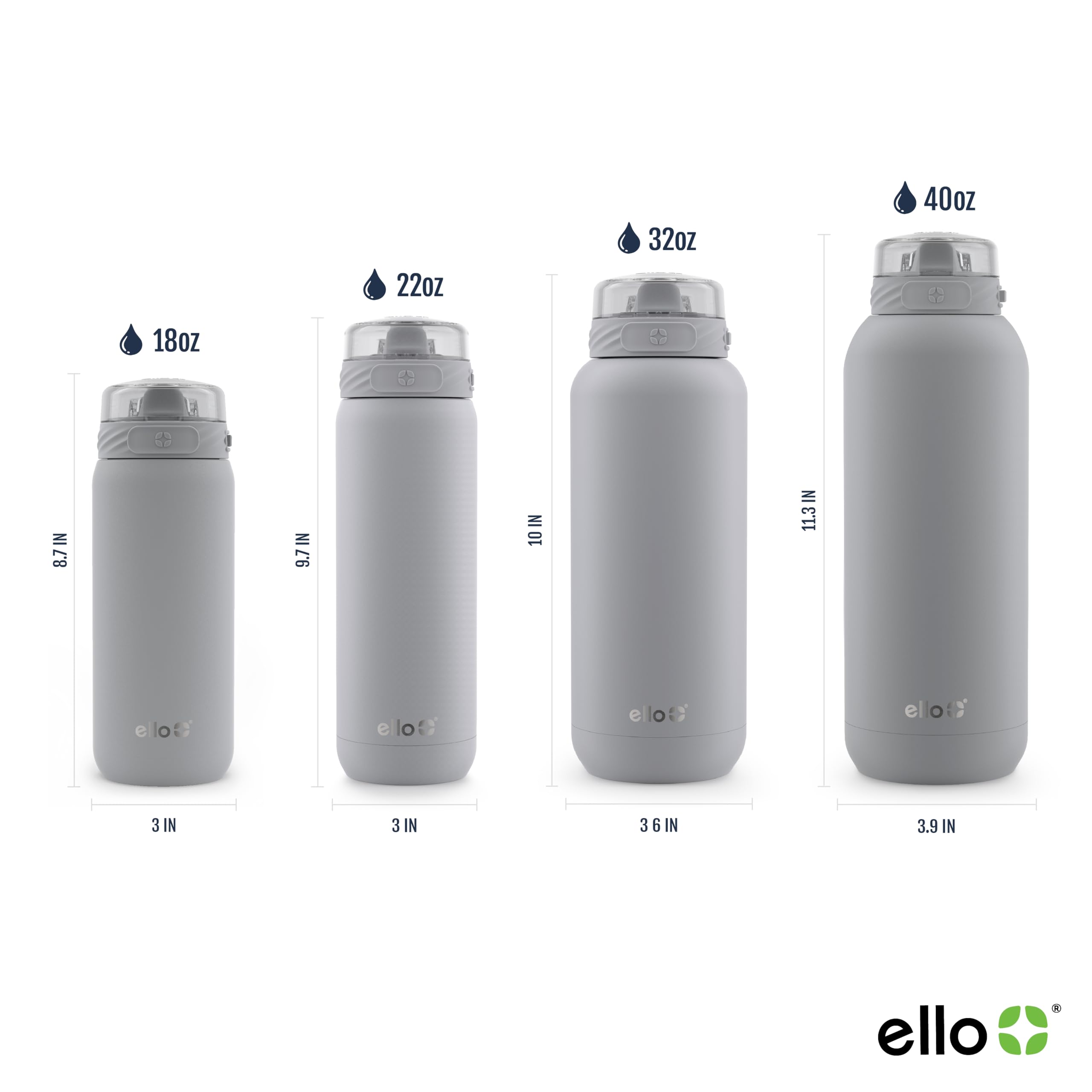 Foto 4 pulgar | Botella De Agua Ello Cooper 946 Ml De Acero Inoxidable Con Color Gris Pajizo - Venta Internacional.