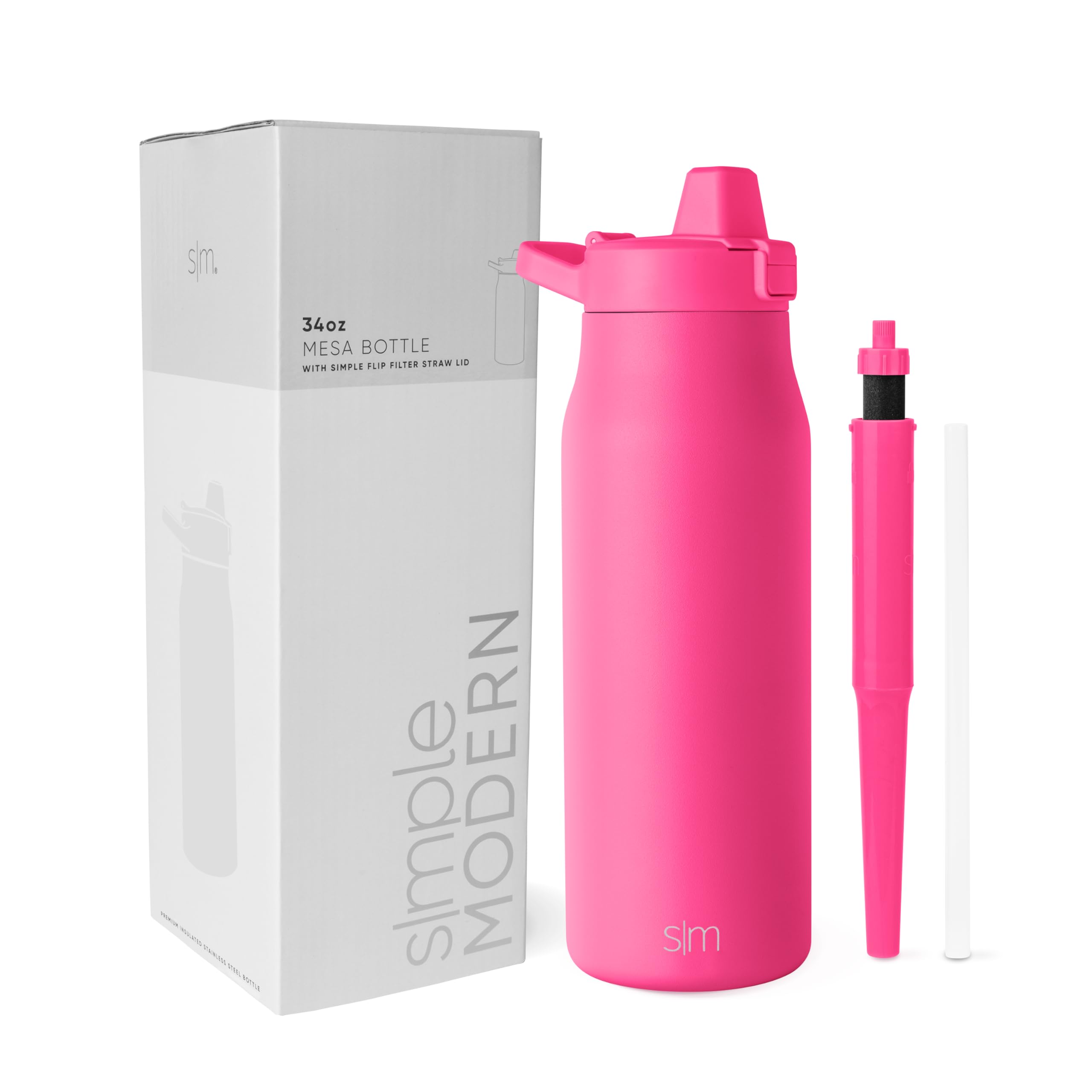 Botella De Agua Simple, Moderna, Filtrada, De Acero Inoxidable Con Aislamiento De 1 Litro - Venta Internacional.