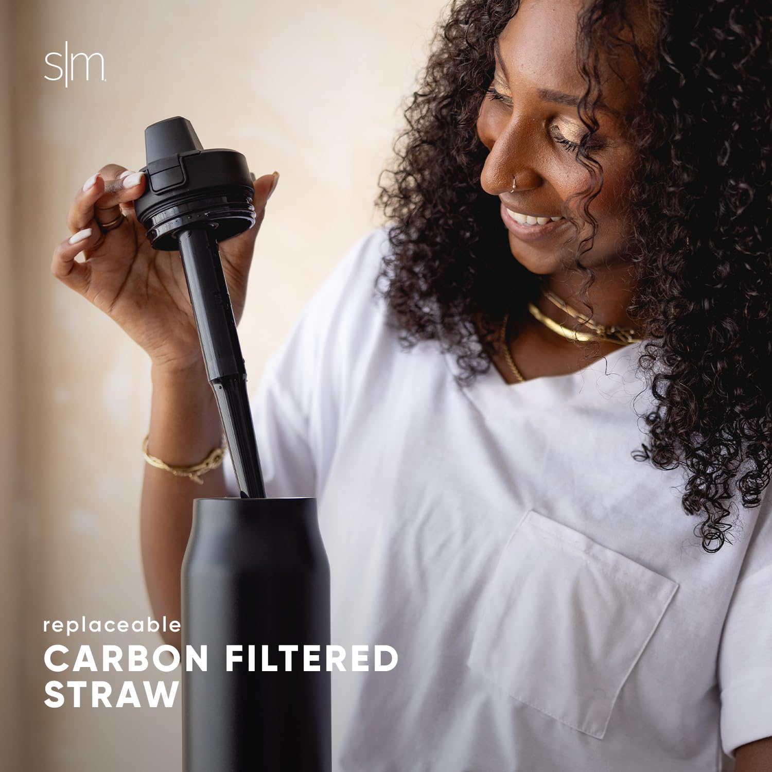 Foto 5 | Botella De Agua Simple Moderna Filtrada De Acero Inoxidable Con Aislamiento De 1 Litro - Venta Internacional.