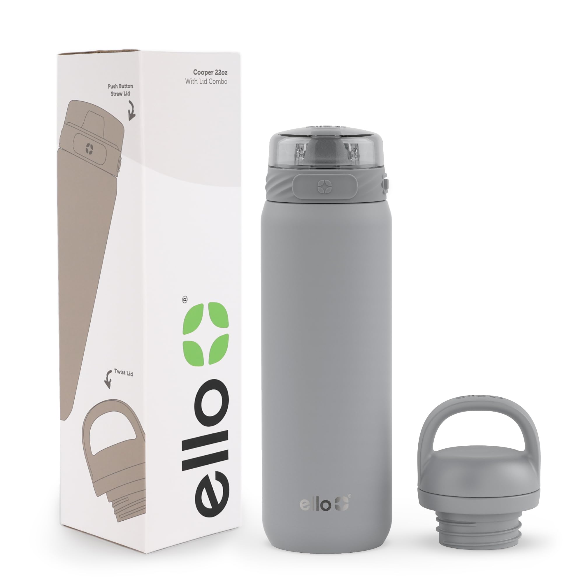Foto 2 pulgar | Botella De Agua Ello Cooper 650 Ml De Acero Inoxidable Gris - Venta Internacional.