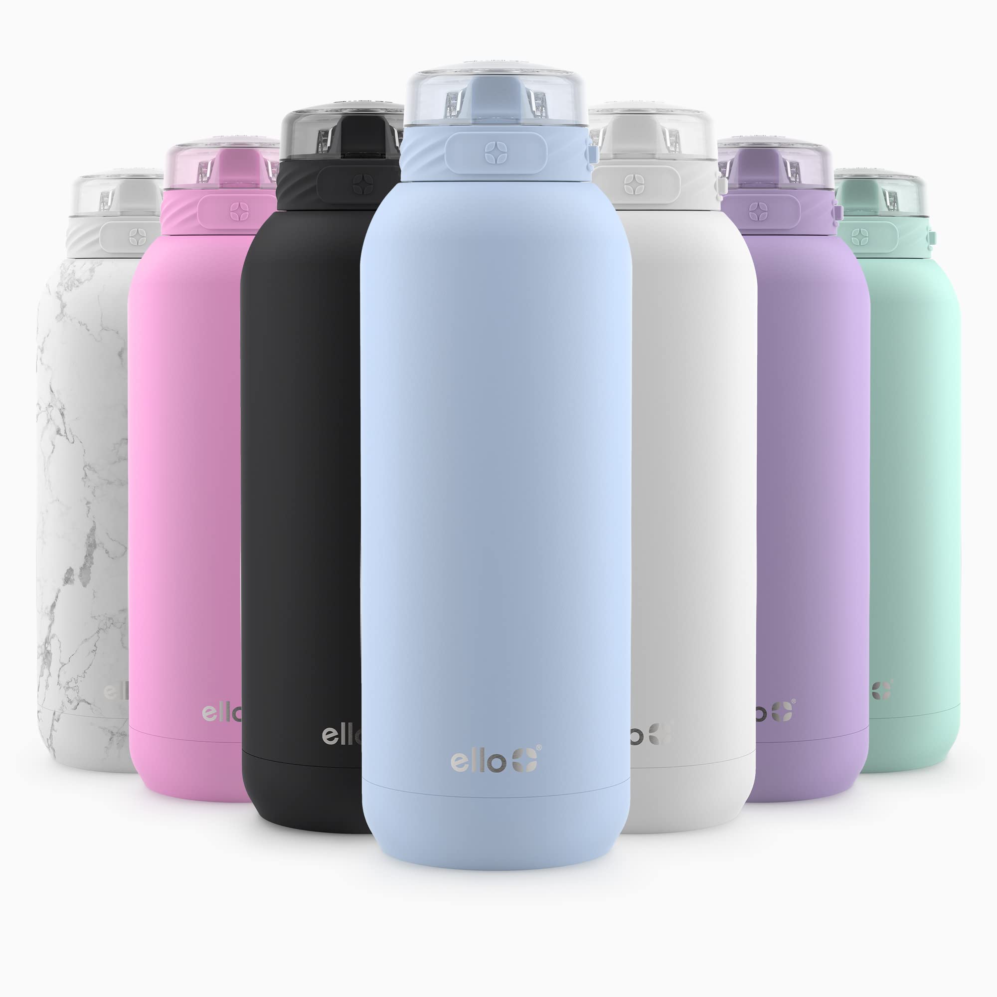 Botella De Agua Ello Cooper De Acero Inoxidable De 1,2 L Con Color Azul Pajizo - Venta Internacional.