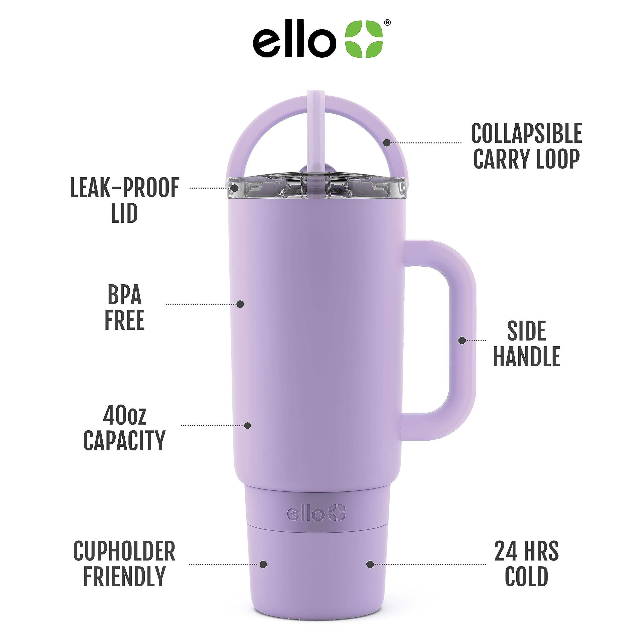 Foto 3 pulgar | Botella De Agua Ello Port 1.2 L Con Aislamiento Al Vacío, Color Lila - Venta Internacional.