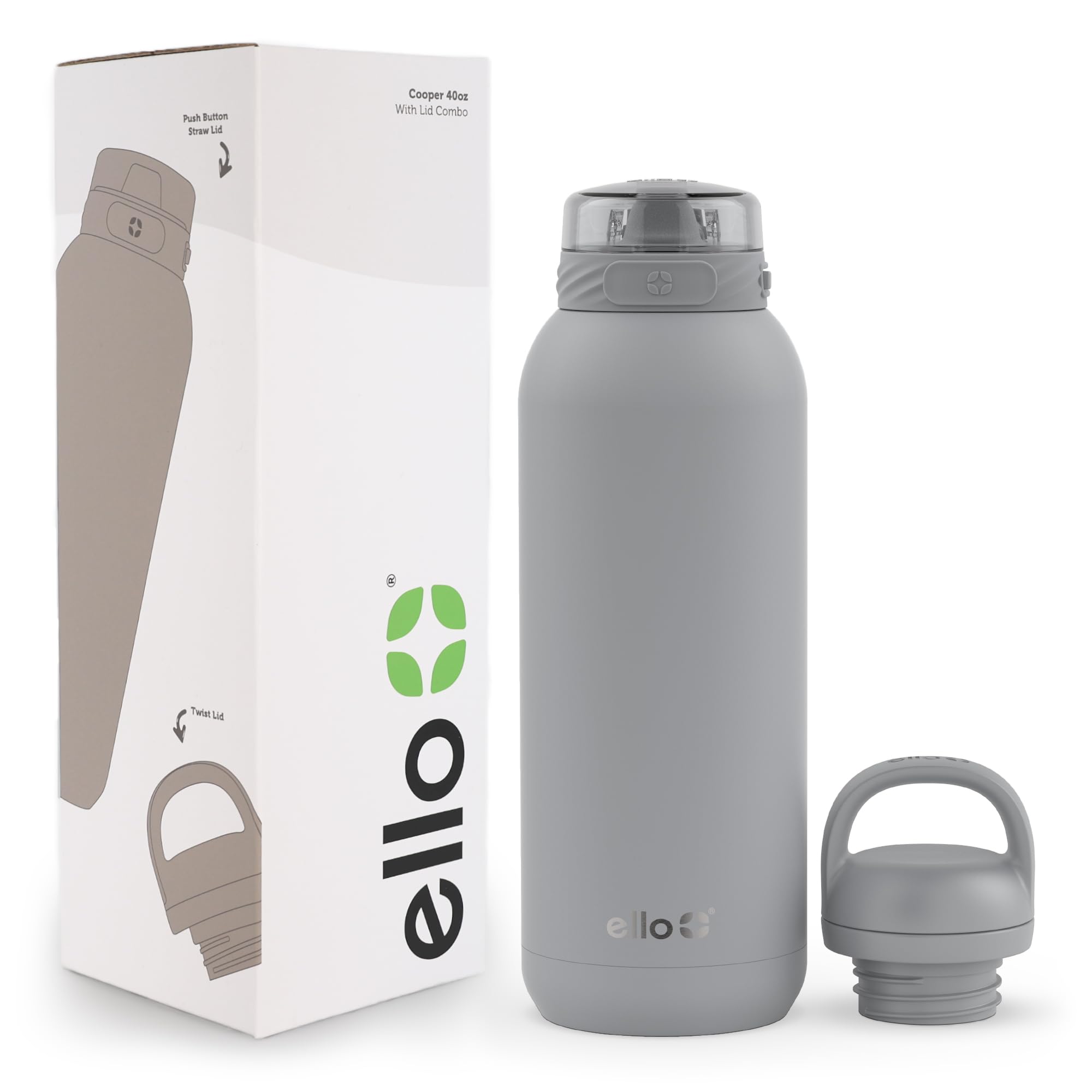 Foto 2 pulgar | Botella De Agua Ello Cooper 1.2l De Acero Inoxidable Gris - Venta Internacional.