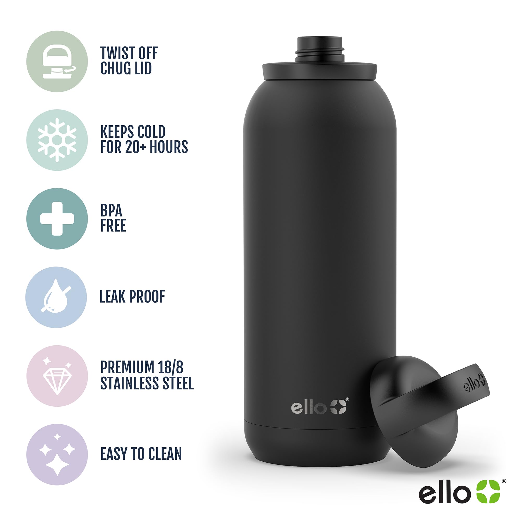 Foto 5 pulgar | Botella De Agua Ello Cooper 1.2l De Acero Inoxidable Gris - Venta Internacional.
