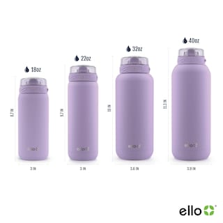 Foto 4 | Botella De Agua Ello Cooper De Acero Inoxidable, 1,2 L, Color Lila Con Pajita - Venta Internacional.