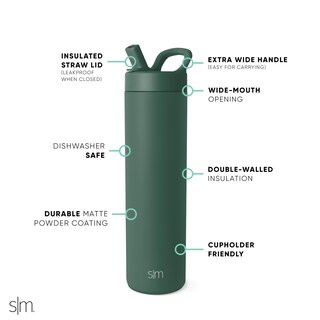 Foto 3 | Botella De Agua Simple Modern Mesa De 700 Ml Con Tapa De Pajita Forest - Venta Internacional.