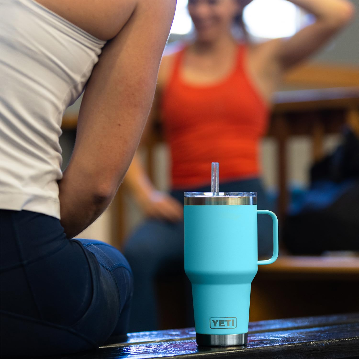 Foto 3 pulgar | Vaso Yeti Rambler De 1 Litro Con Asa Y Tapa Con Pajita, Color Azul Arrecife - Venta Internacional.