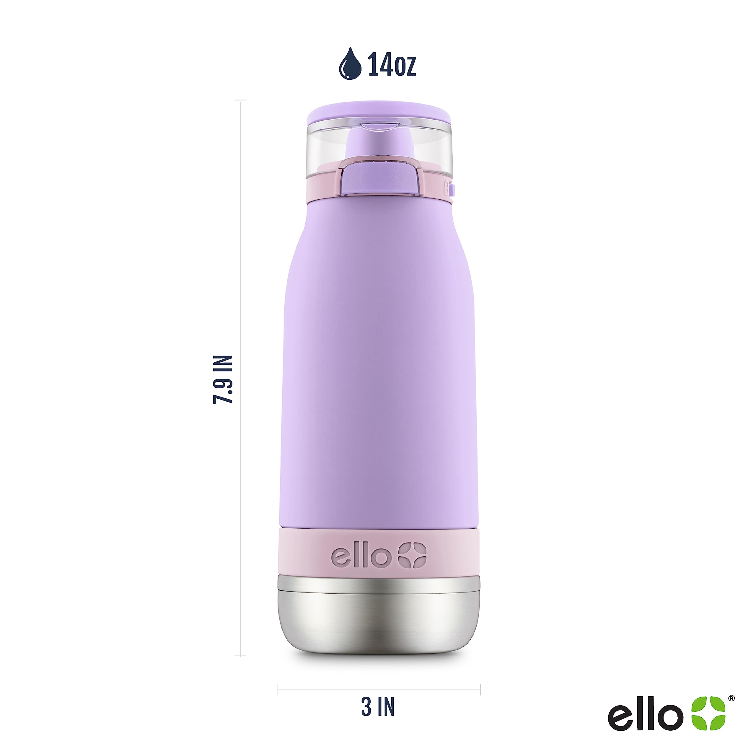 Foto 4 pulgar | Botella De Agua Ello Emma De Acero Inoxidable Con Aislamiento Al Vacío De 400 Ml - Venta Internacional.