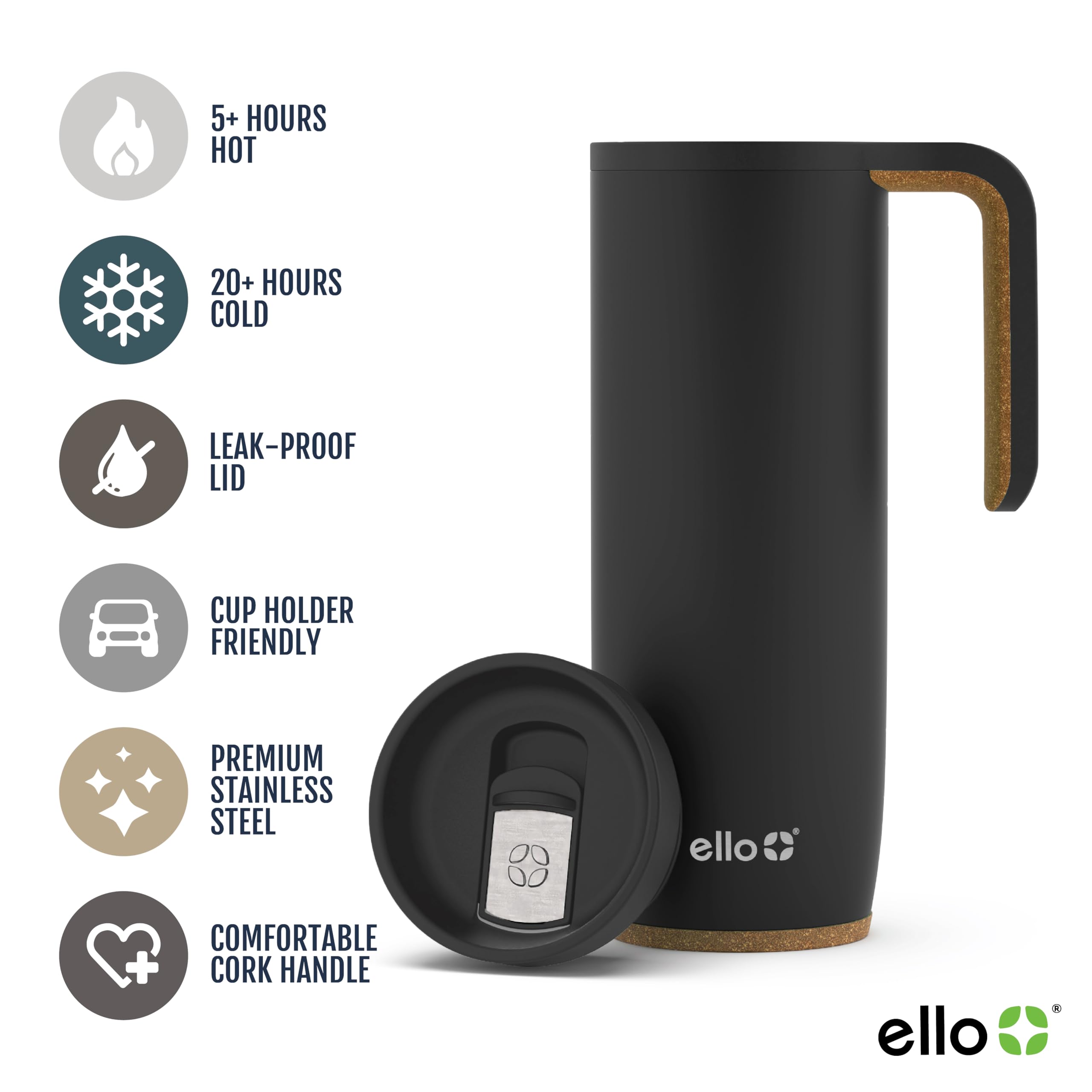 Foto 3 pulgar | Taza De Viaje Ello Magnet Con Aislamiento Al Vacío, 530 Ml, Acero Inoxidable - Venta Internacional.