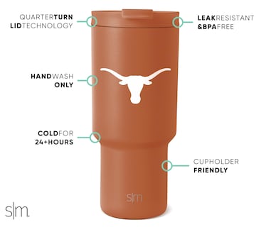 Foto 2 | Vaso Sencillo Y Moderno Con Licencia Oficial De Texas Longhorns, 900 Ml - Venta Internacional.