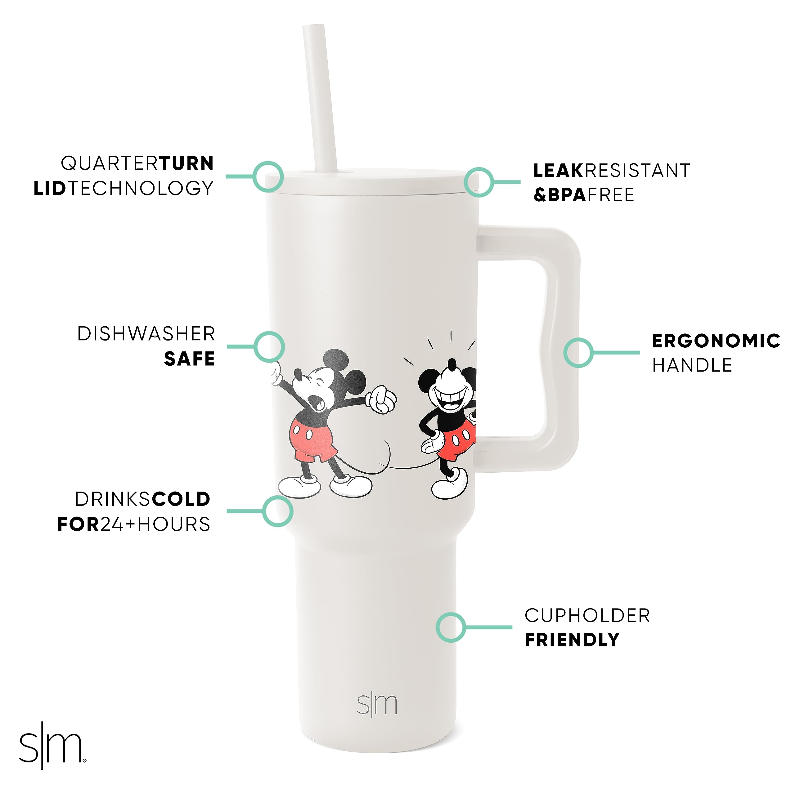 Foto 3 pulgar | Vaso Simple Modern Disney Trek De 1,2 L Con Asa Y Pajita - Venta Internacional.