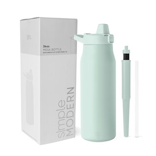 Foto 1 | Botella De Agua Simple, Moderna, Filtrada, Inoxidable, 1 Litro, Retro, Menta - Venta Internacional.