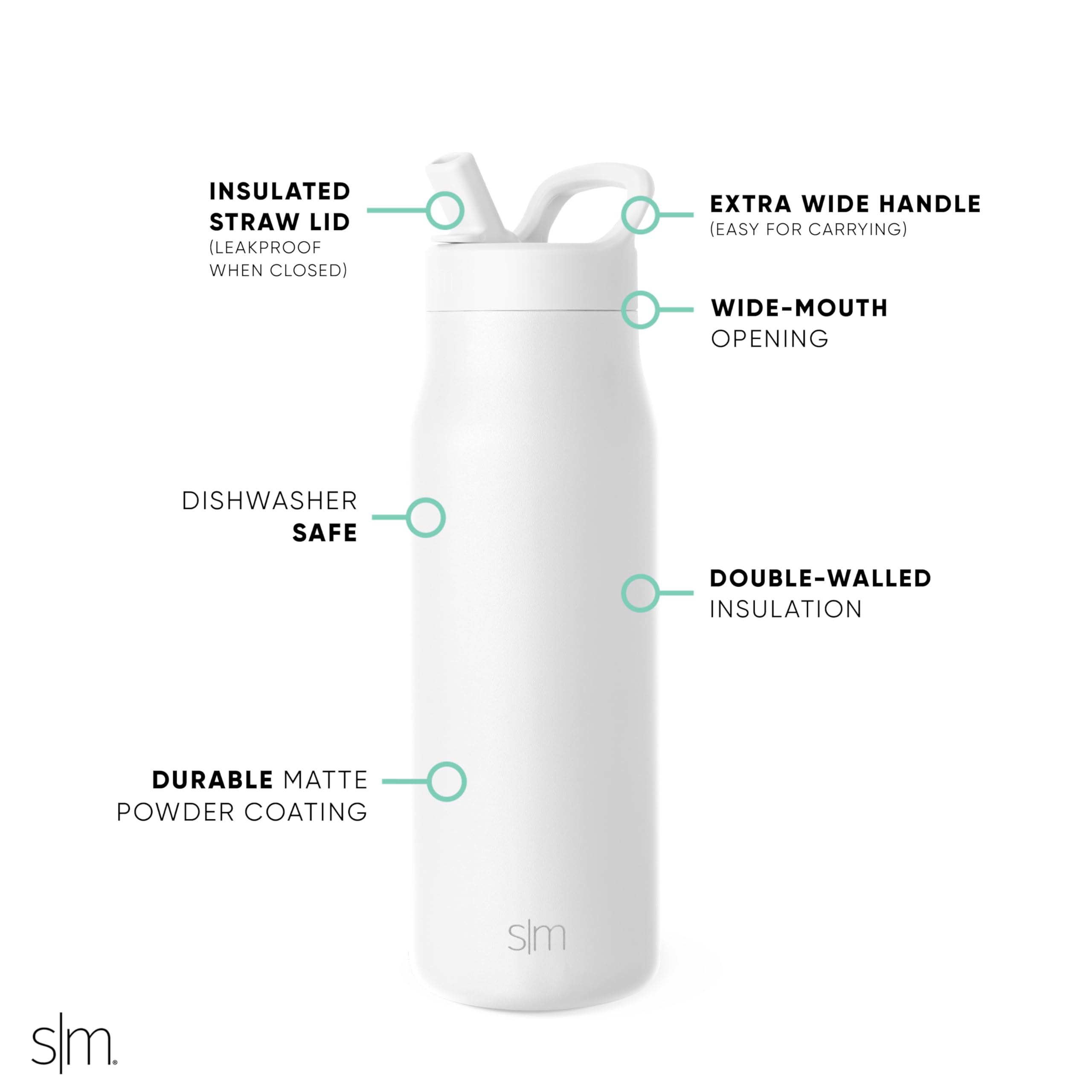 Foto 3 | Botella De Agua Simple Modern Mesa De Acero Inoxidable Con Aislamiento De 1 Litro - Venta Internacional.