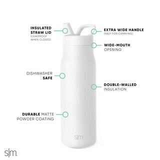 Foto 3 | Botella De Agua Simple Modern Mesa De Acero Inoxidable Con Aislamiento De 1 Litro - Venta Internacional.