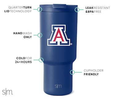 Foto 2 | Vaso Simple Modern Arizona Wildcats De Acero Inoxidable De 900 Ml - Venta Internacional.