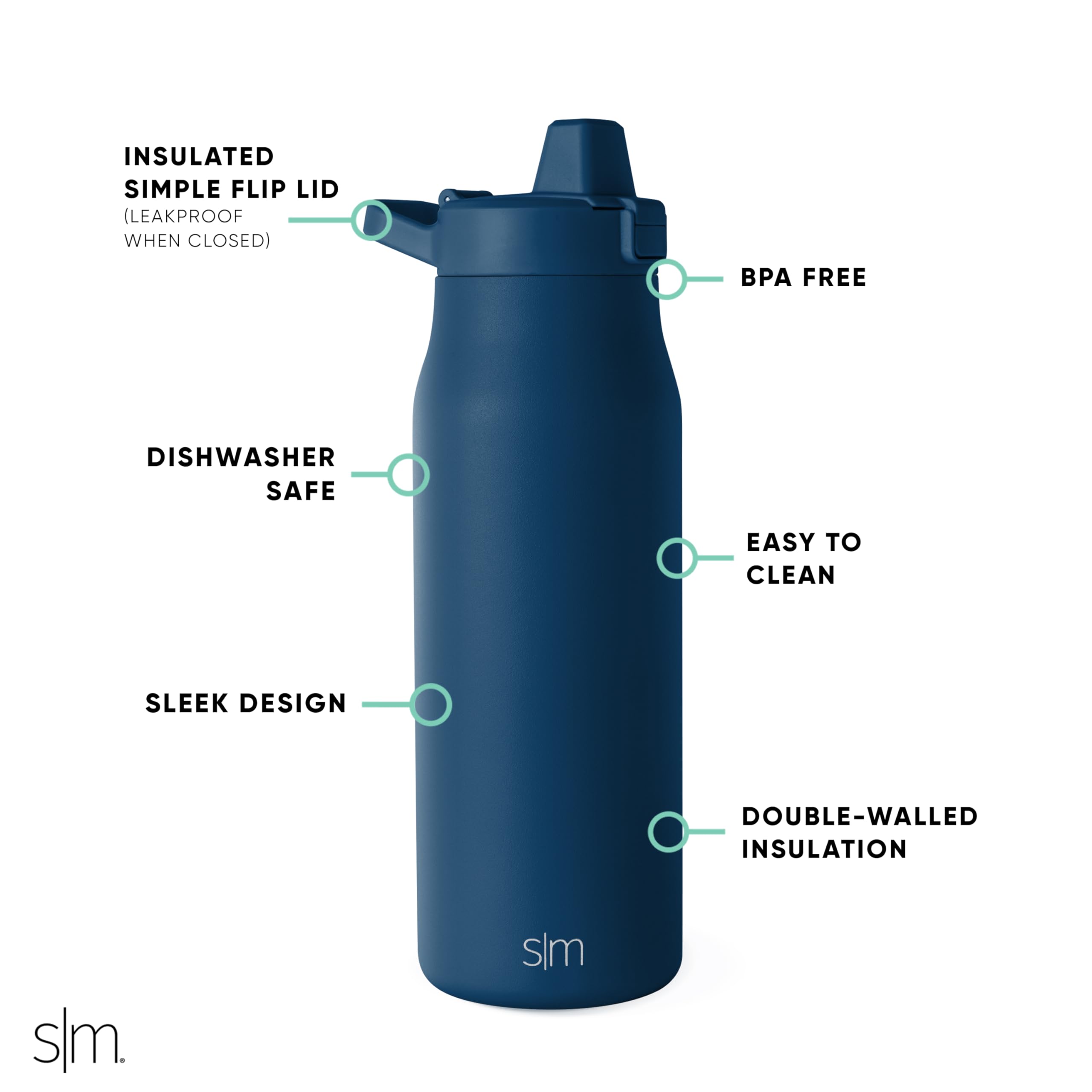 Foto 2 | Botella De Agua Slumberland, Simple Y Moderna, De Acero Inoxidable Filtrado, 1 Litro - Venta Internacional.