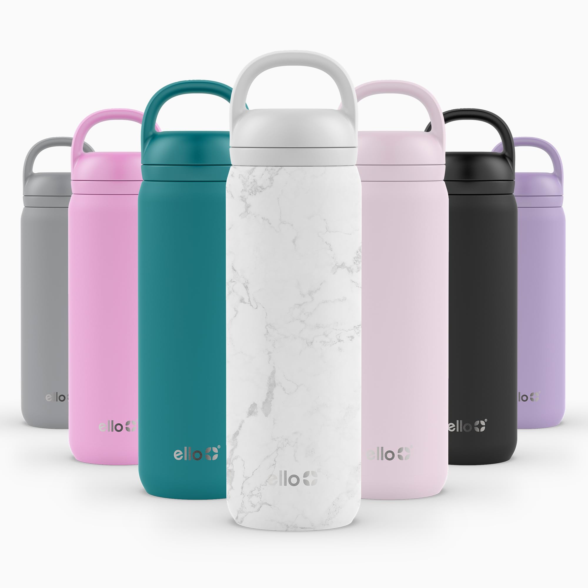 Botella De Agua Ello Cooper Twist, 650 Ml, Acero Inoxidable, Color Blanco - Venta Internacional.