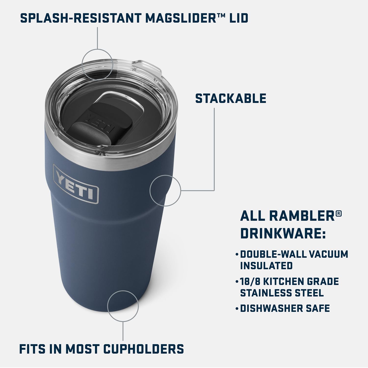 Foto 2 | Vaso Yeti Rambler 887ml Apilable De Acero Inoxidable - Venta Internacional.