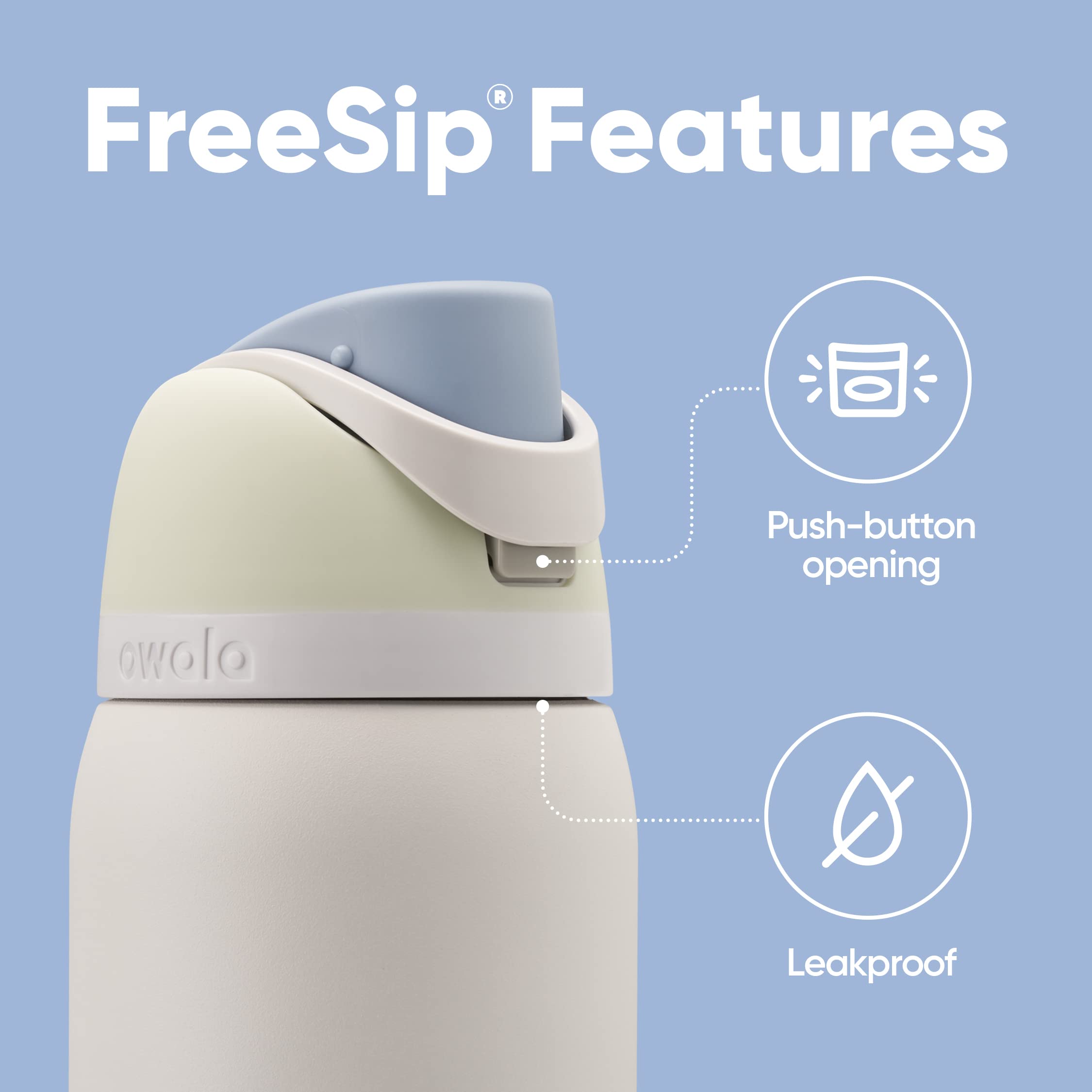 Foto 3 | Botella De Agua Owala Freesip De Acero Inoxidable Con Aislamiento, 1,2 L - Venta Internacional.