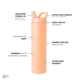 Foto 3 | Botella De Agua Simple Modern Mesa De 700 Ml Con Tapa De Pajita Bellini - Venta Internacional.