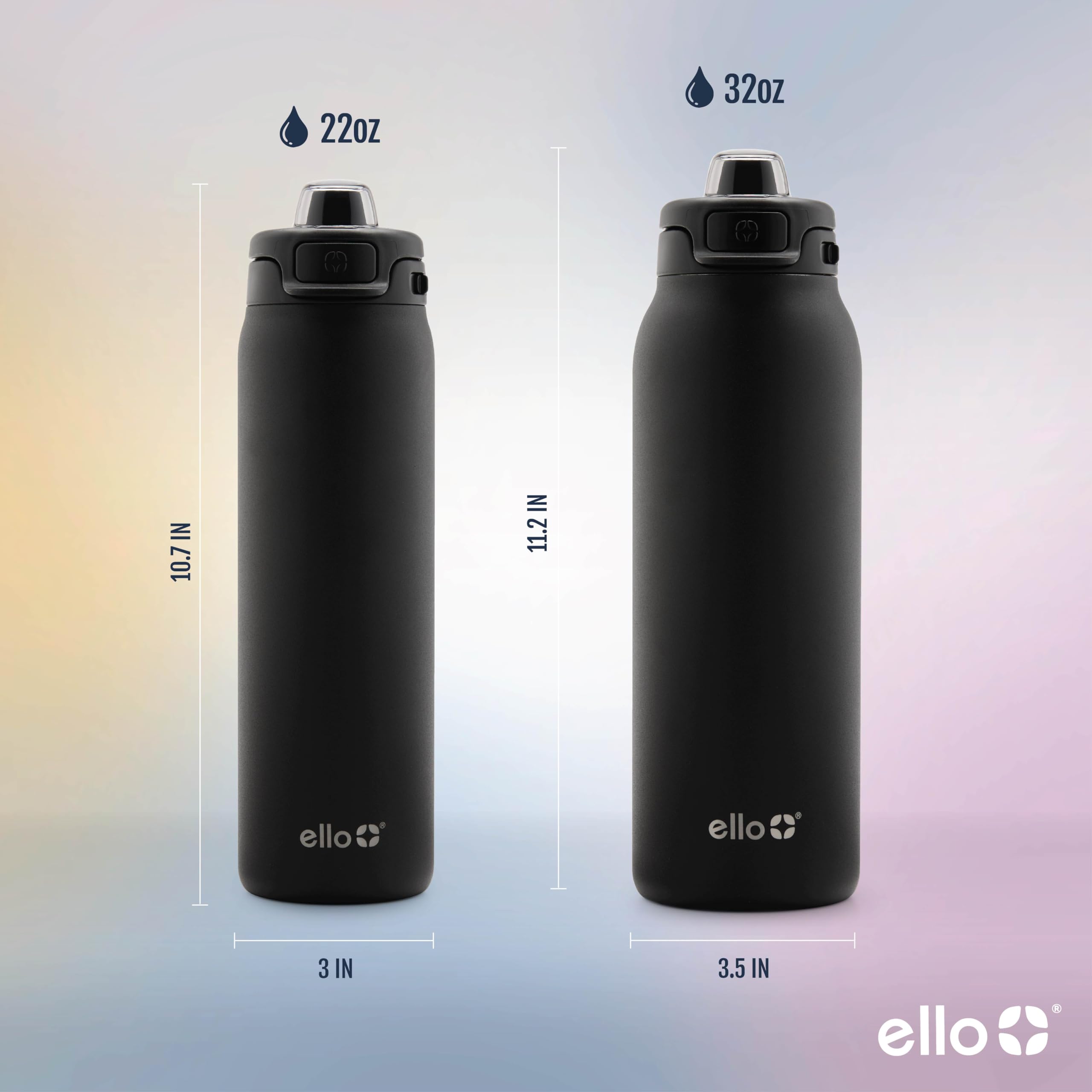 Foto 6 pulgar | Botella De Agua Ello Pop & Fill De Acero Inoxidable De 946 Ml, Color Negro - Venta Internacional.