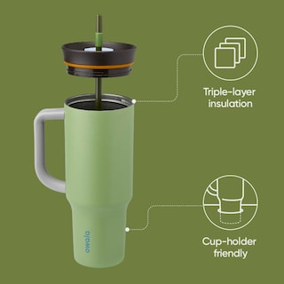 Foto 2 | Vaso De Viaje Owala De Acero Inoxidable De 1,2 L Con Tapa, Color Verde Pajizo - Venta Internacional.