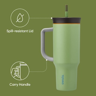 Foto 3 | Vaso De Viaje Owala De Acero Inoxidable De 1,2 L Con Tapa, Color Verde Pajizo - Venta Internacional.